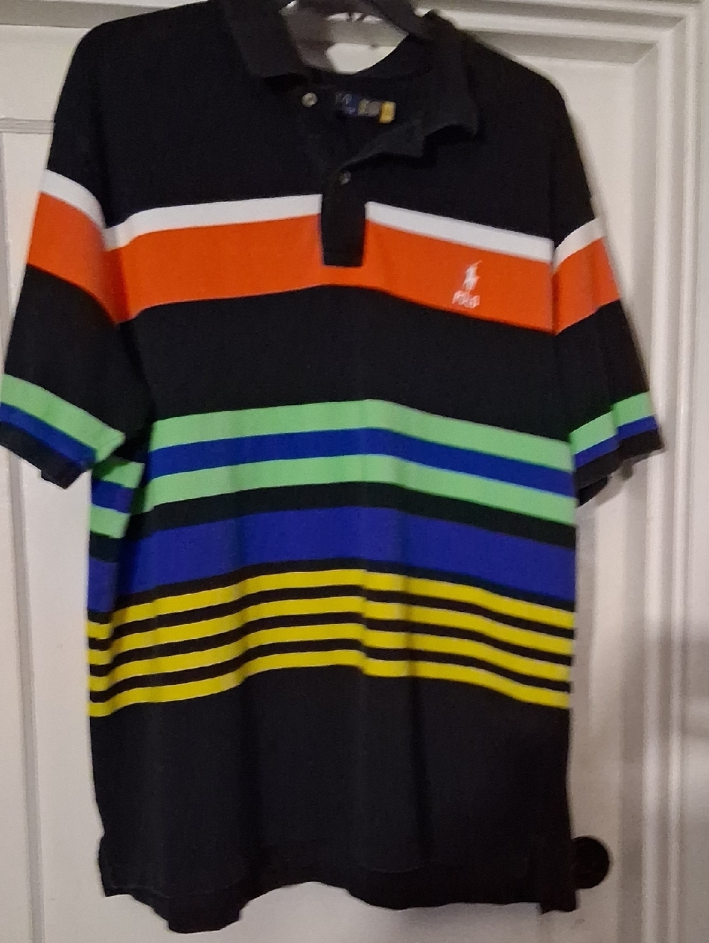 Polo by Ralph Lauren Black Polo Shirt with Blue/Gold Label